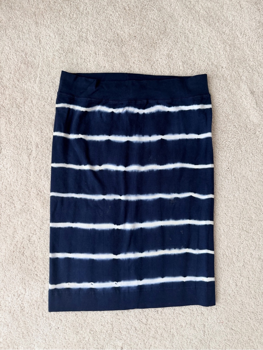 Hard Tail Navy and White Horizontal Stripe Pencil Skirt